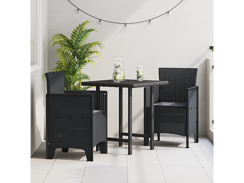 Chaises de jardin avec coussins 2 pcs Anthracite Poly Rattan