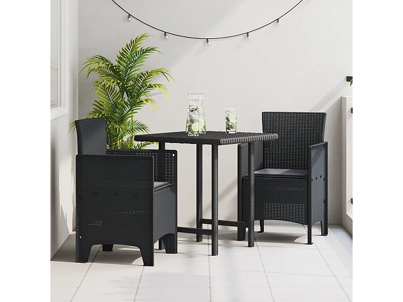 Chaises de jardin avec coussins 2 pcs Anthracite Poly Rattan