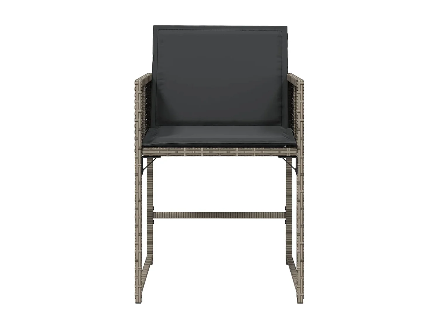 Chaises de jardin avec coussins lot de 4 gris résine tressée