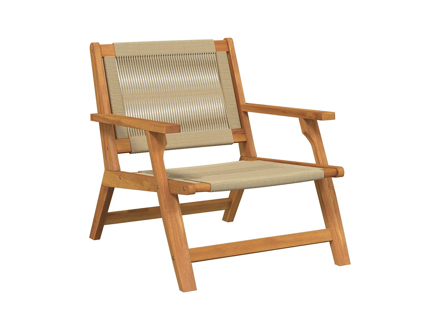 Sedie da giardino 2 pz Beige 67x77x73 cm Legno massello di acacia