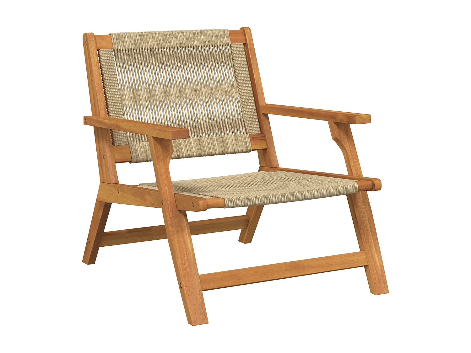 Chaises de Jardin 2 pcs Beige 67x77x73 cm Bois Massif d'Acacia