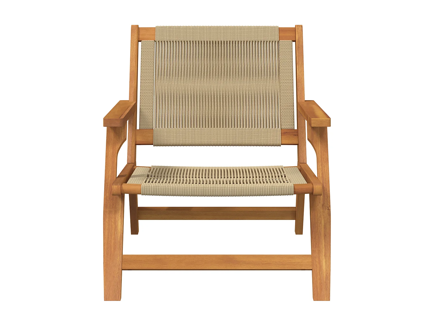 Chaises de Jardin 2 pcs Beige 67x77x73 cm Bois Massif d'Acacia