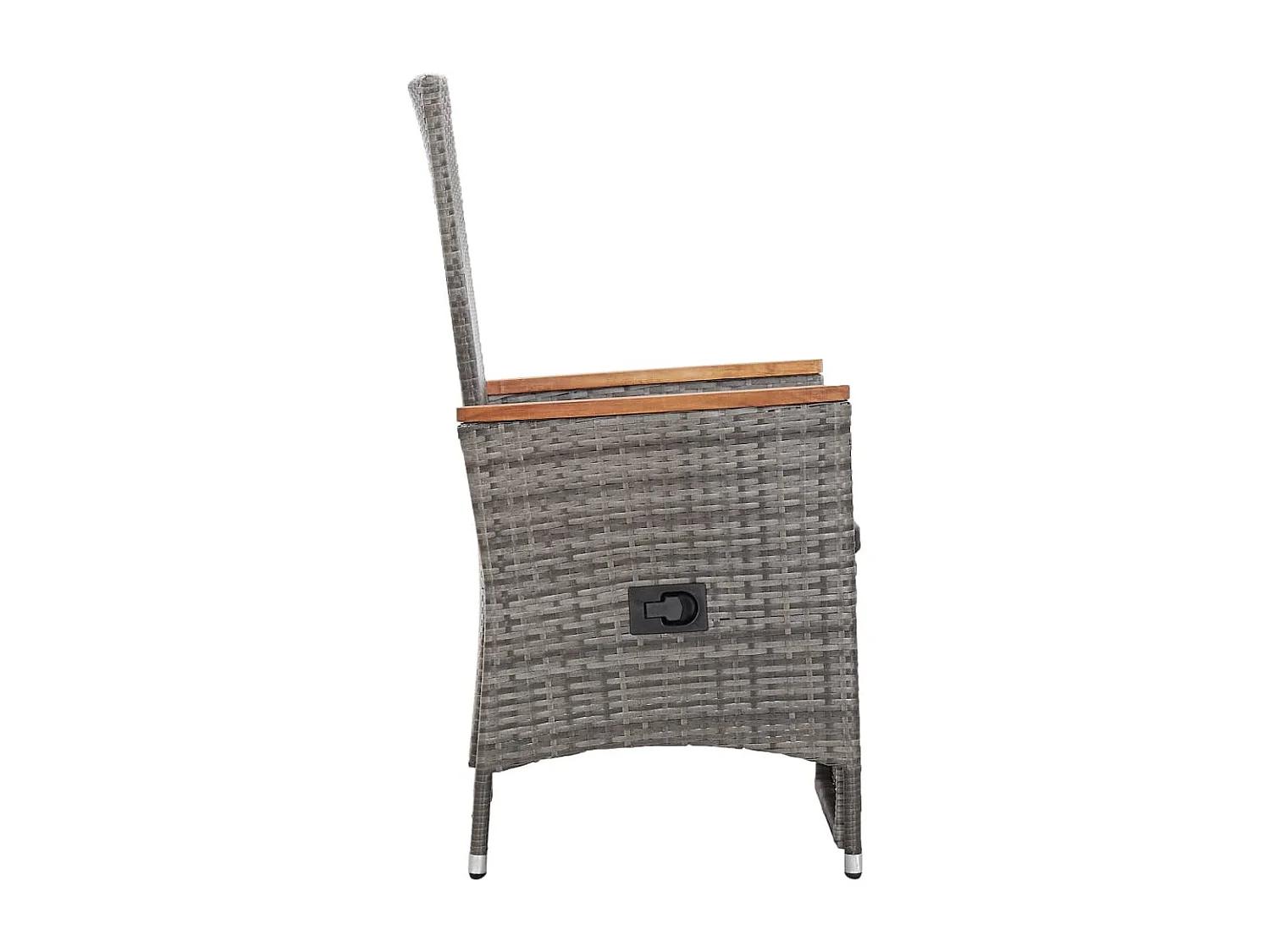 Chaise inclinable de jardin 2pc et coussins Résine tressée Gris