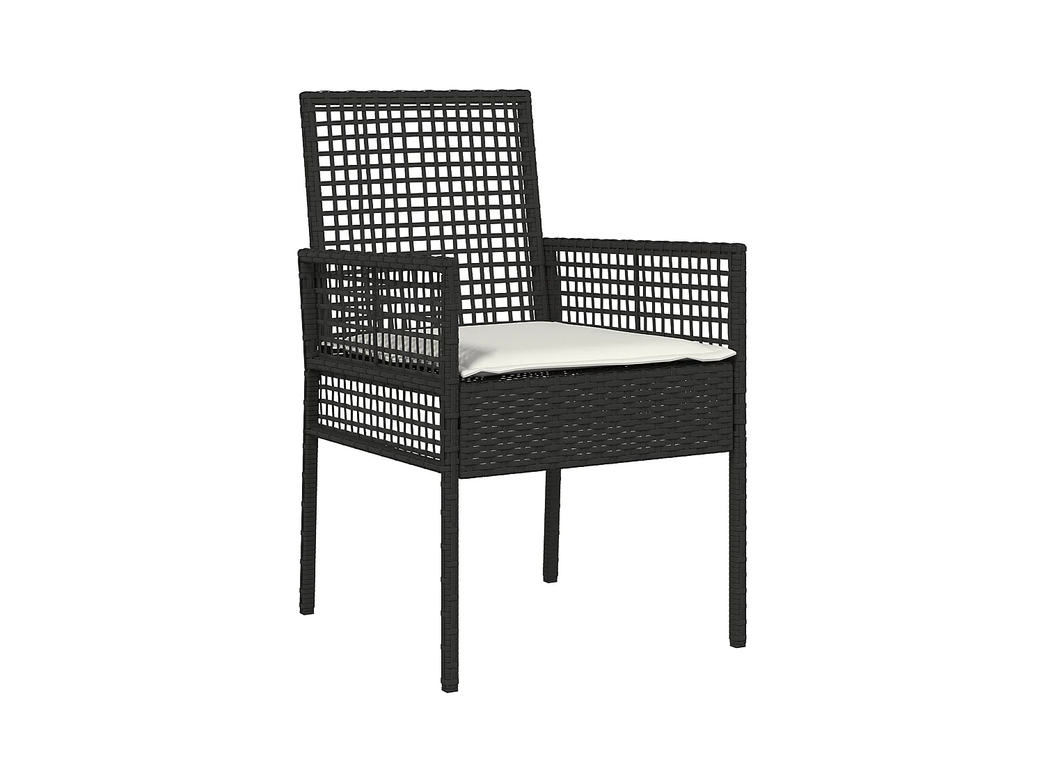 Chaises de jardin 2 pcs avec coussins Noir Poly Rattan