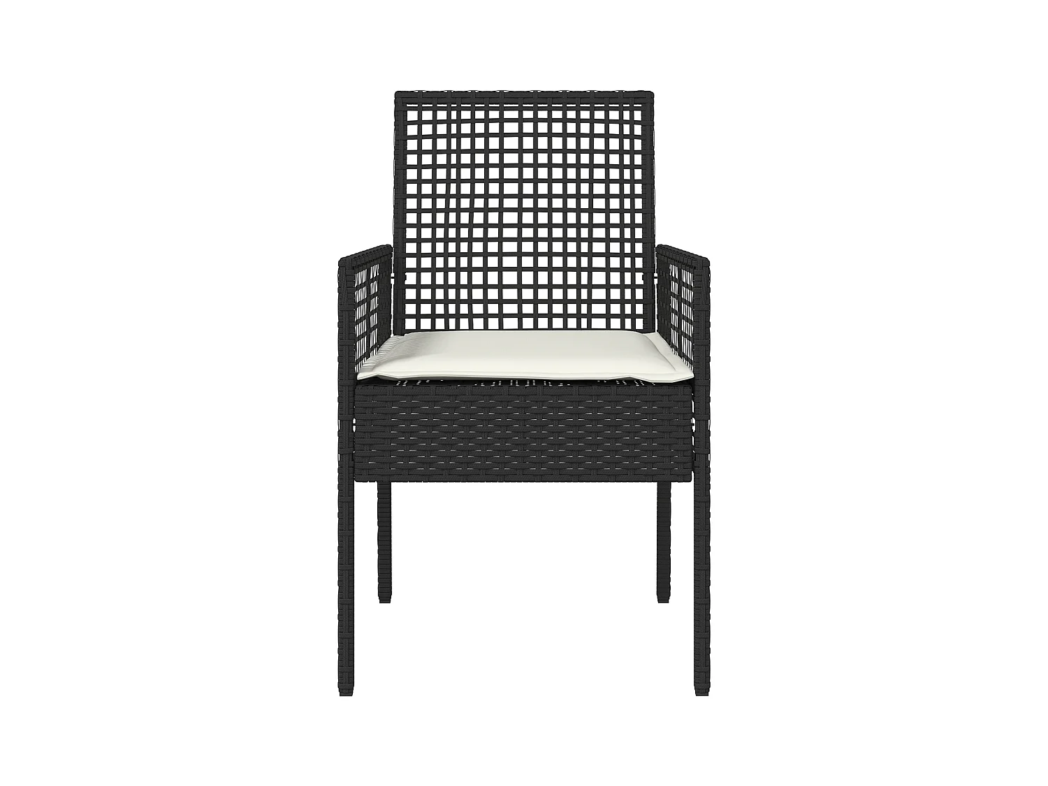 Chaises de jardin 2 pcs avec coussins Noir Poly Rattan