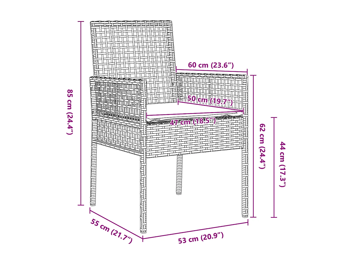 Chaises de jardin 2 pcs avec coussins Noir Poly Rattan