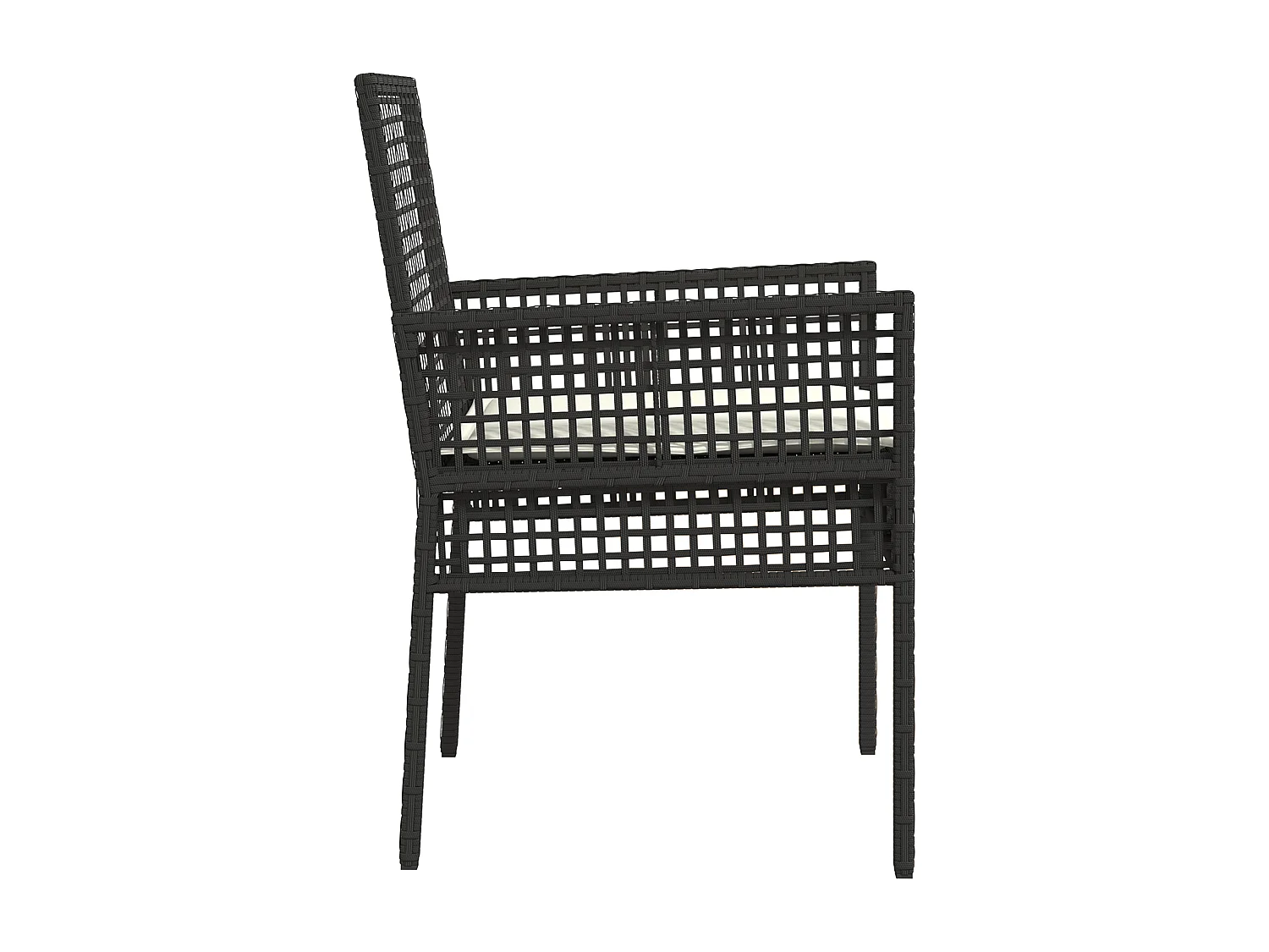 Chaises de jardin 2 pcs avec coussins Noir Poly Rattan
