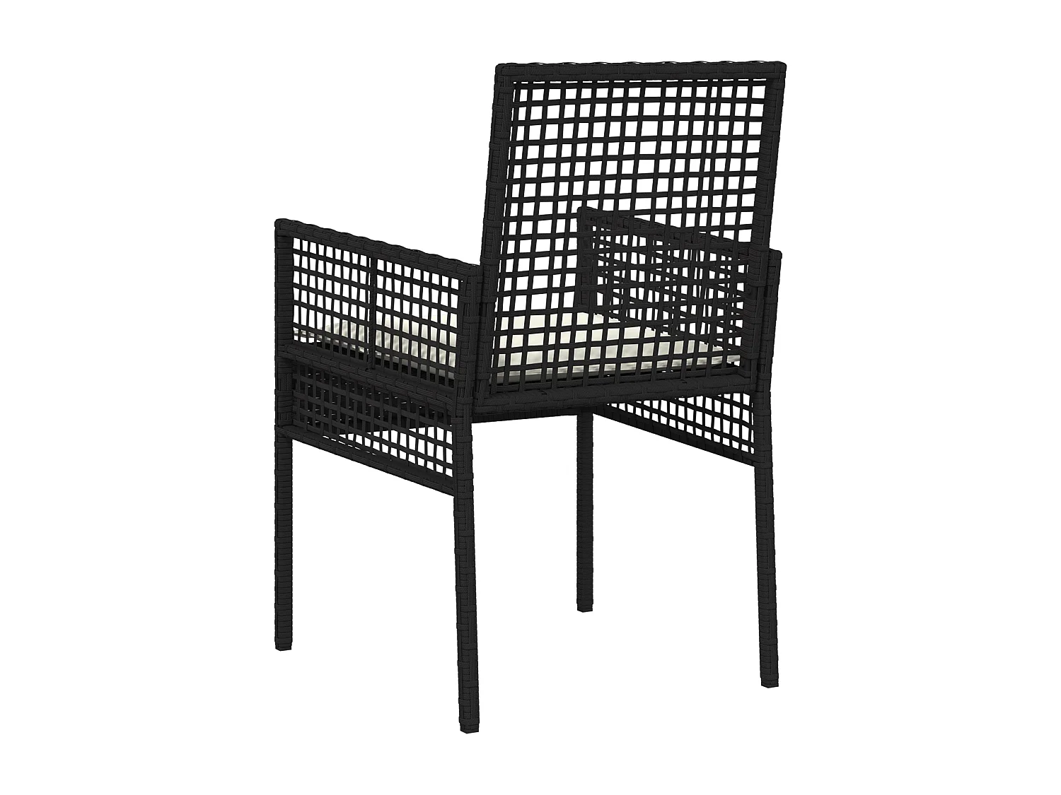 Chaises de jardin 2 pcs avec coussins Noir Poly Rattan