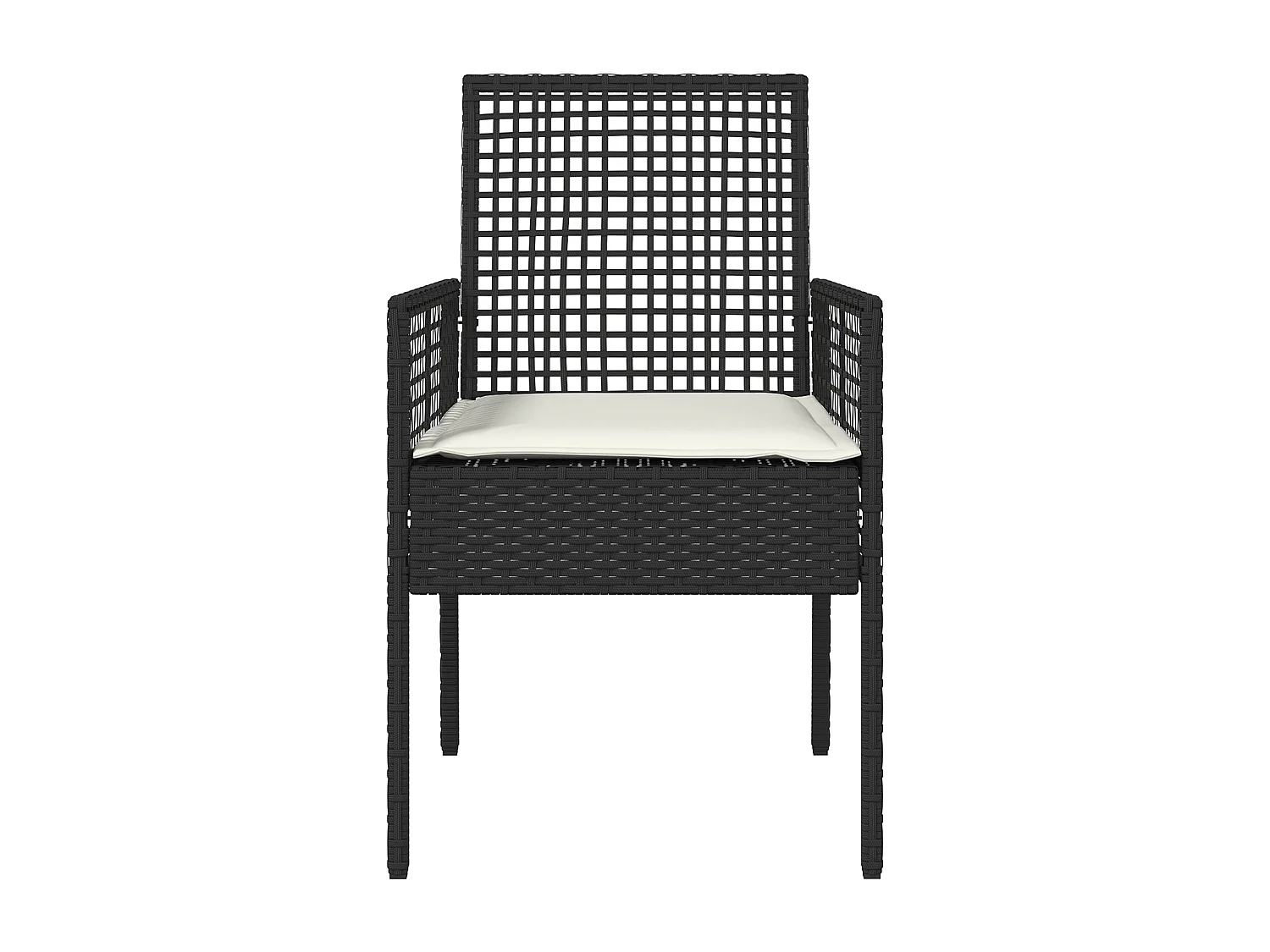 Chaises de jardin 2 pcs avec coussins Noir Poly Rattan