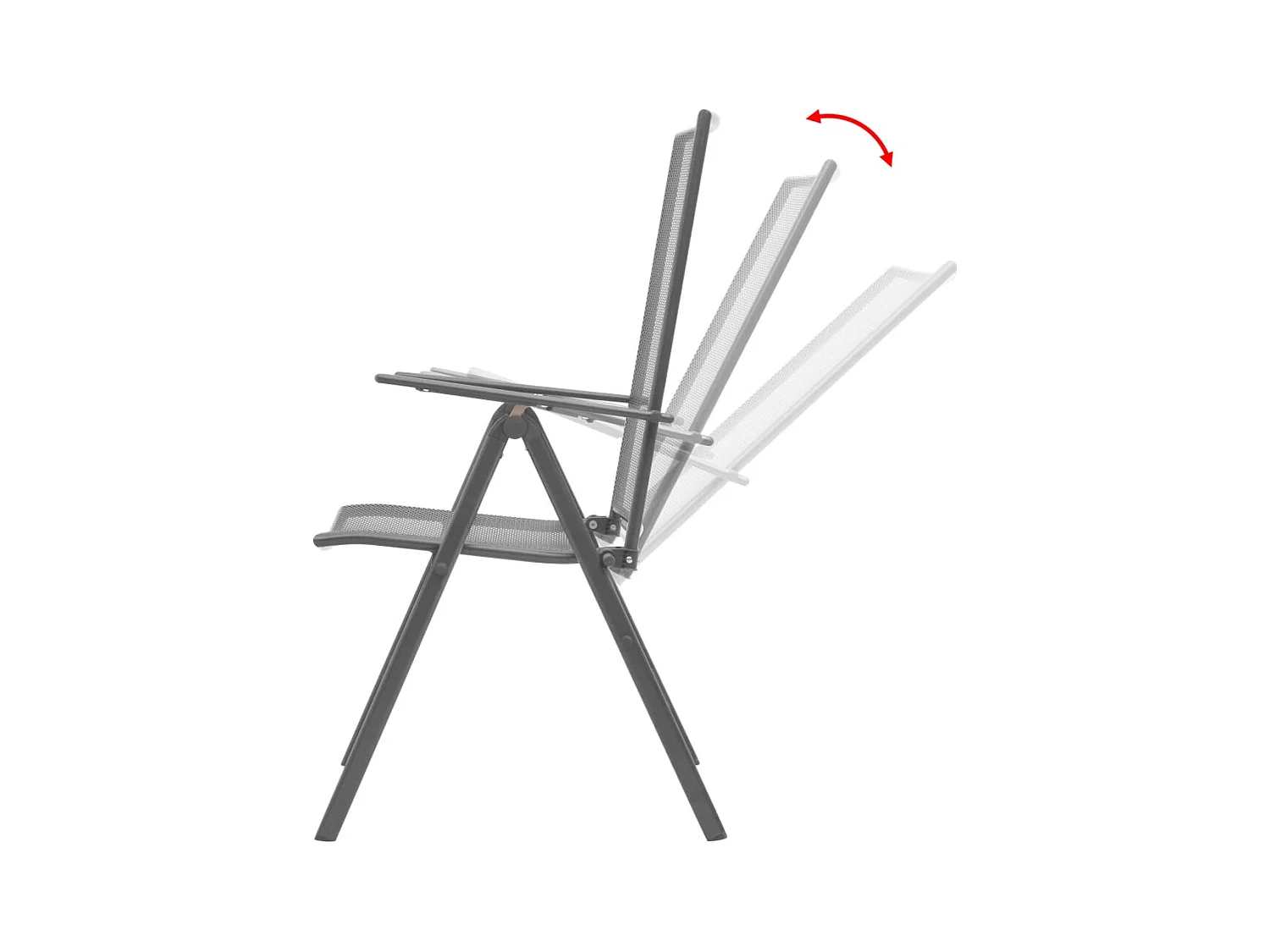 Set di 2 sedie da giardino impilabili in acciaio grigio