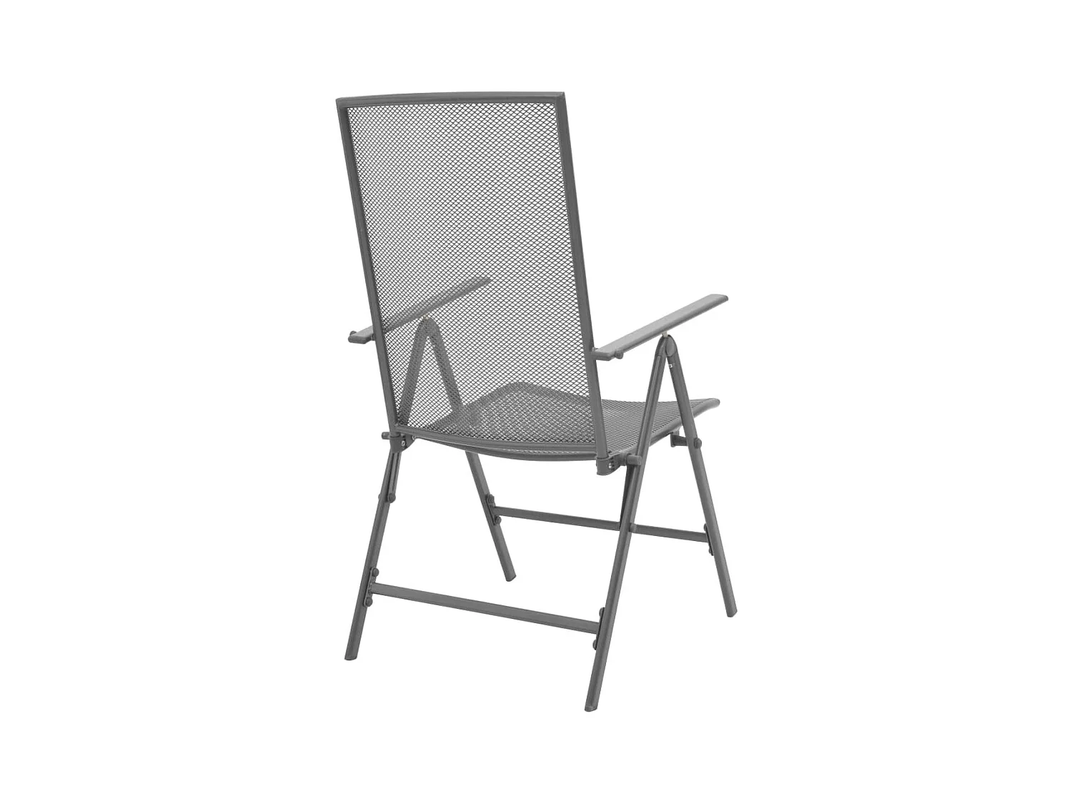 Set di 2 sedie da giardino impilabili in acciaio grigio