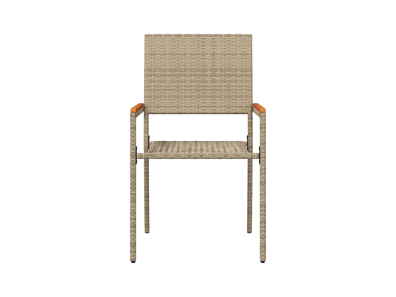 Sillas de jardín apilables - Pack de 2 en ratán sintético beige