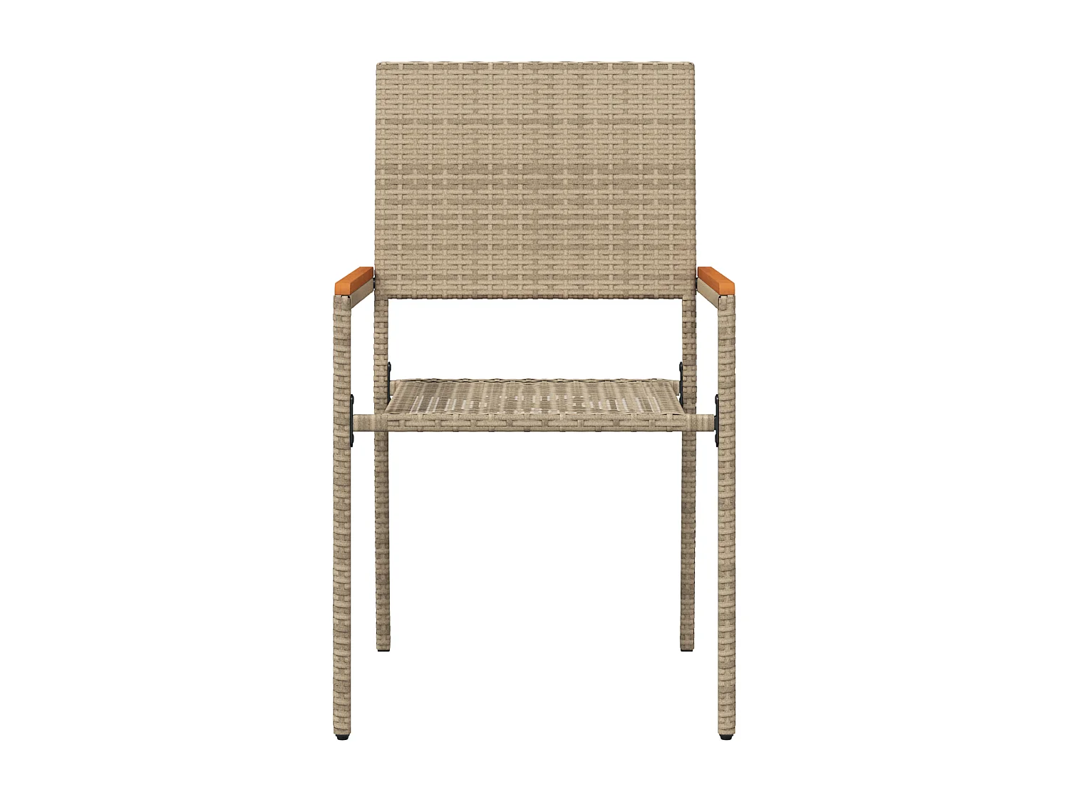 Stapelbare tuinstoelen - Verpakking van 2 in beige polyrotan