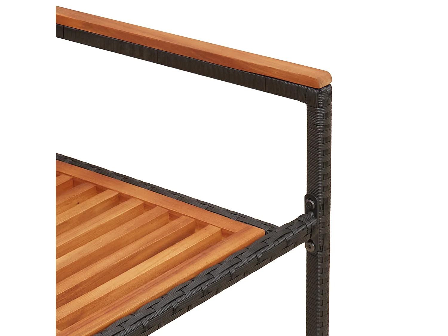 Chaises de jardin empilables - Lot de 2, poly rattan noir