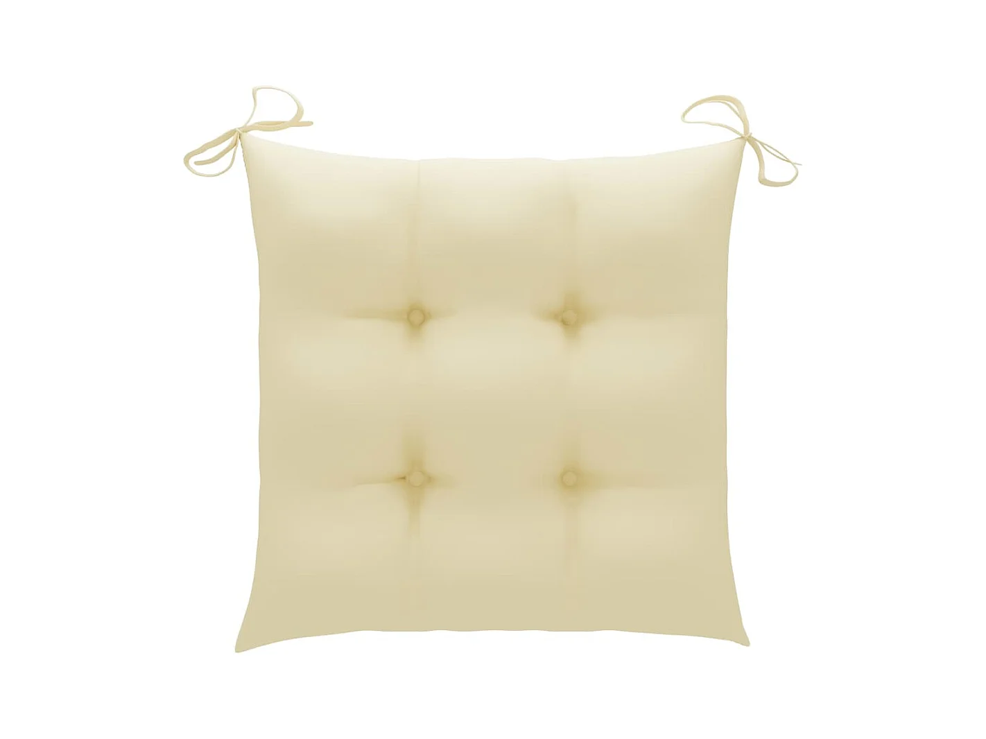 Set di 3 sedie da giardino e cuscini bianco crema in teak massello