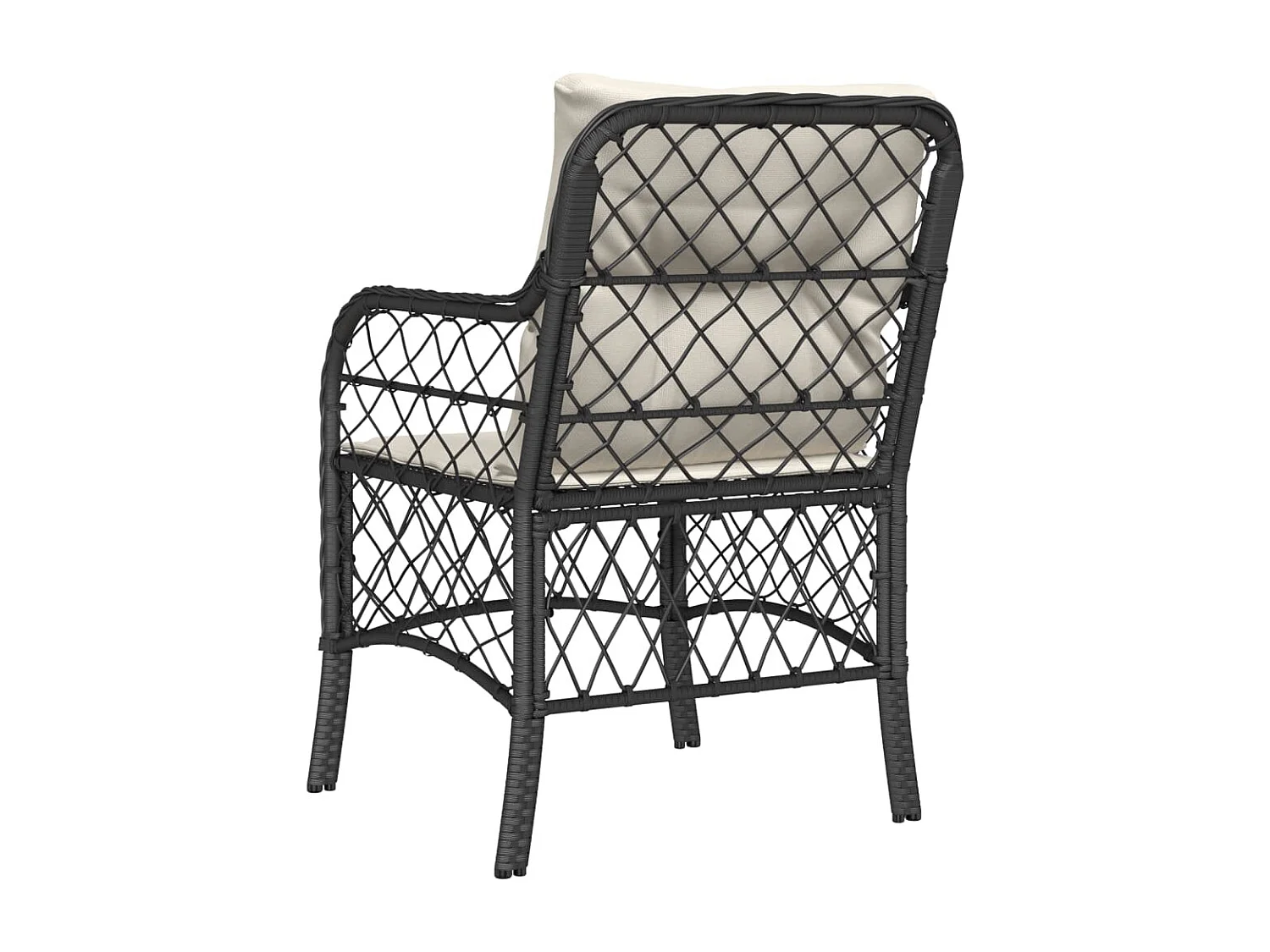 Chaises de jardin avec coussins lot de 2 noir résine tressée