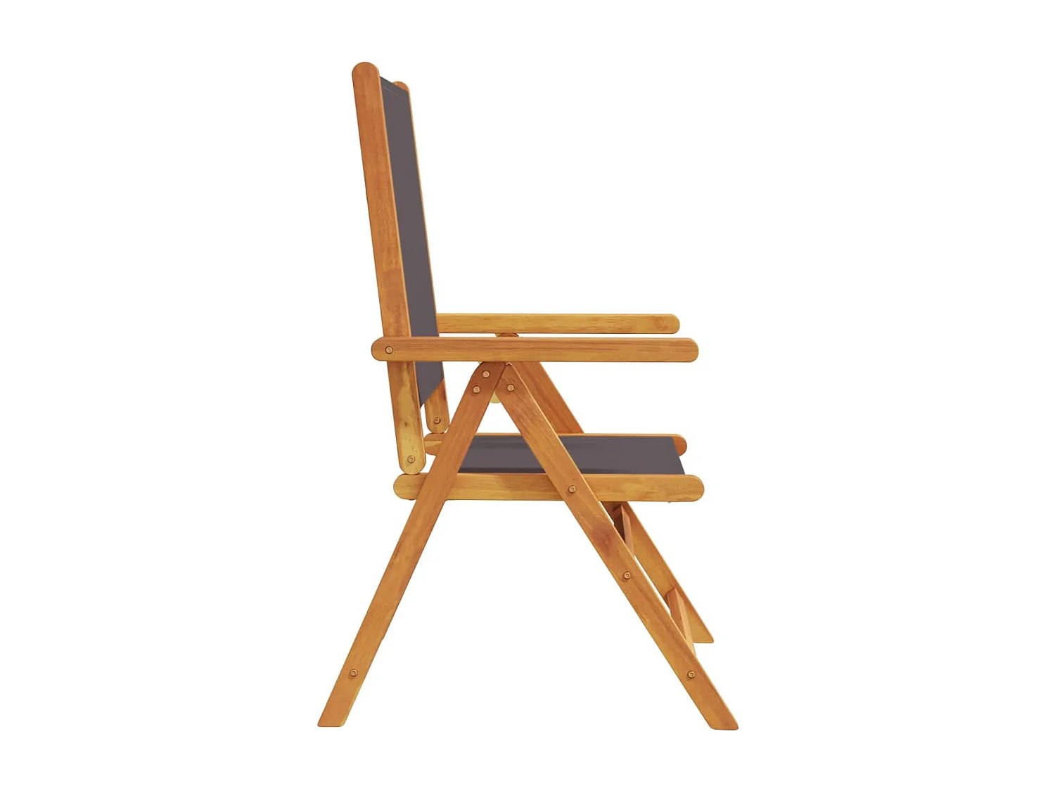 Tuinstoelen set van 2 antraciet massief acaciahout stof