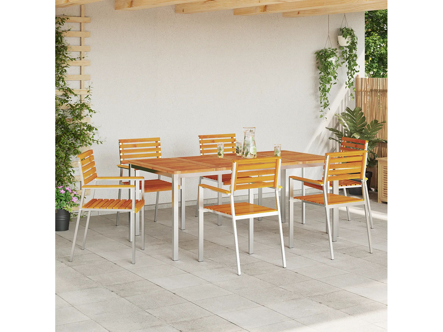 Stapelbare tuinstoelen 6 stuks 54,5x56x89 cm in massief acacia