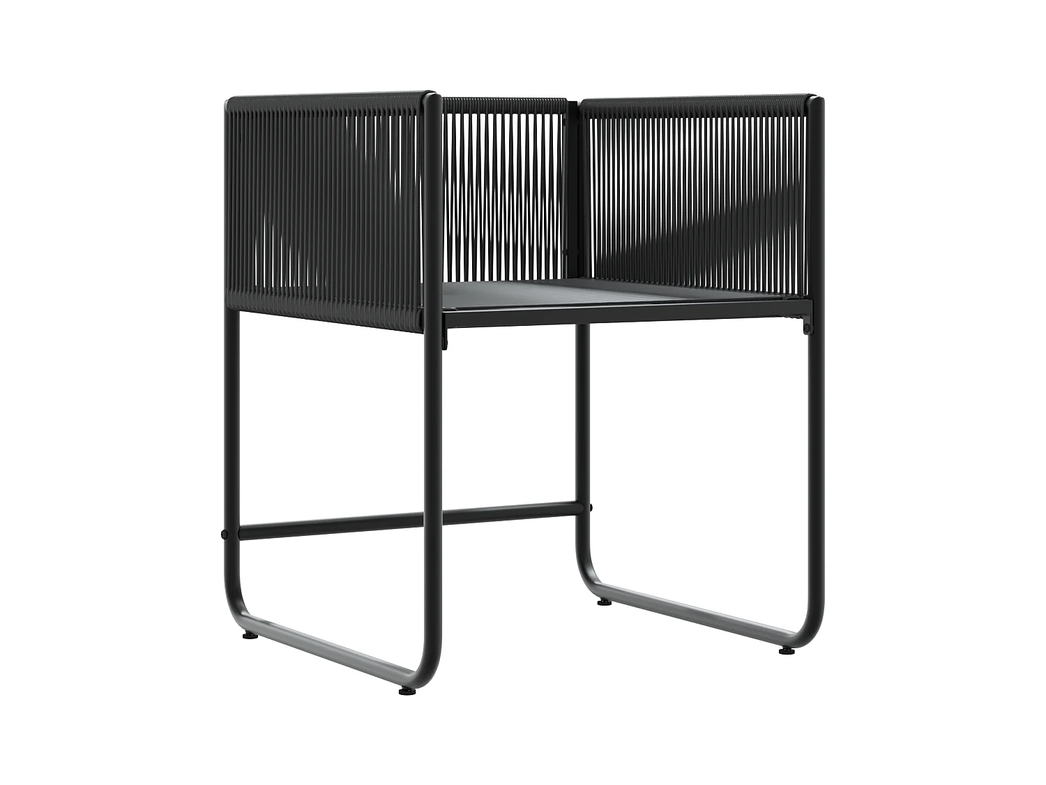 Tuinstoelen met kussens 4 stuks zwart rotan poly