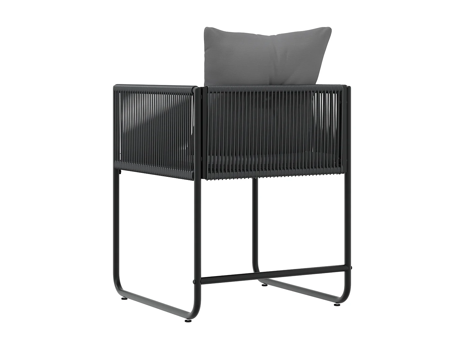 Chaises de Jardin avec Coussins 4 pcs Noir Rattan Poly