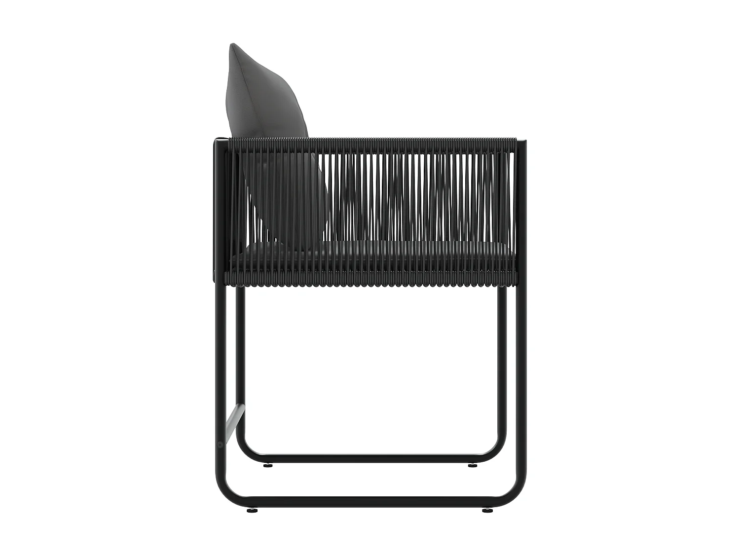 Chaises de Jardin avec Coussins 4 pcs Noir Rattan Poly