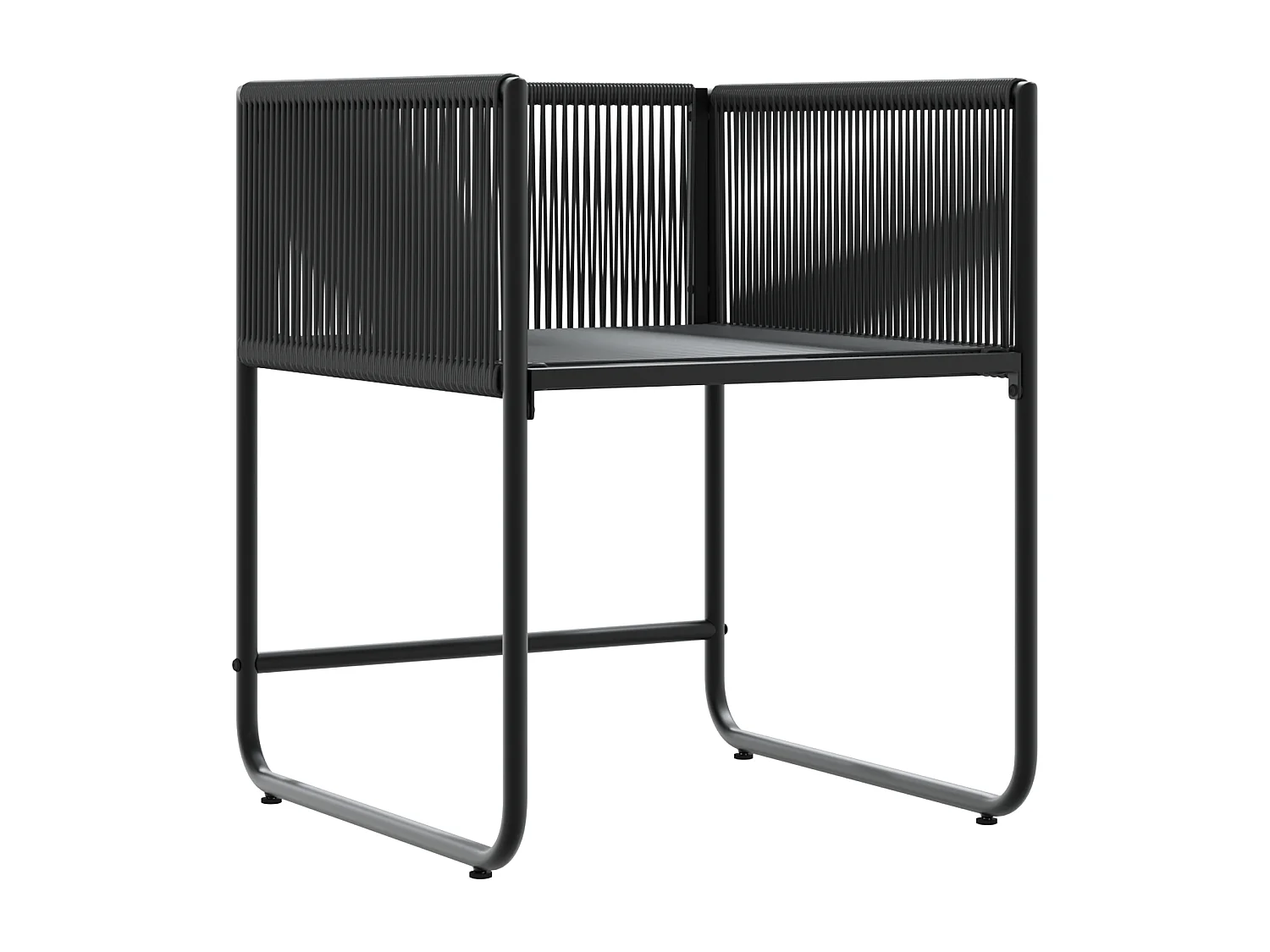 Tuinstoelen met kussens 4 stuks zwart rotan poly