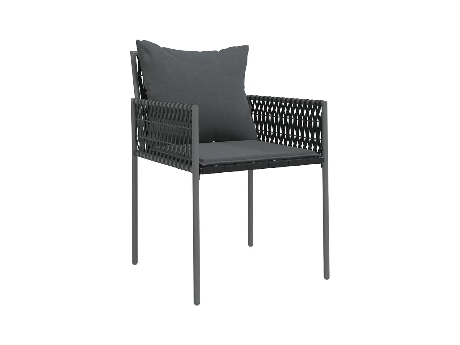 Chaises de jardin avec coussins lot de 4 noir 54x61x83 cm rotin
