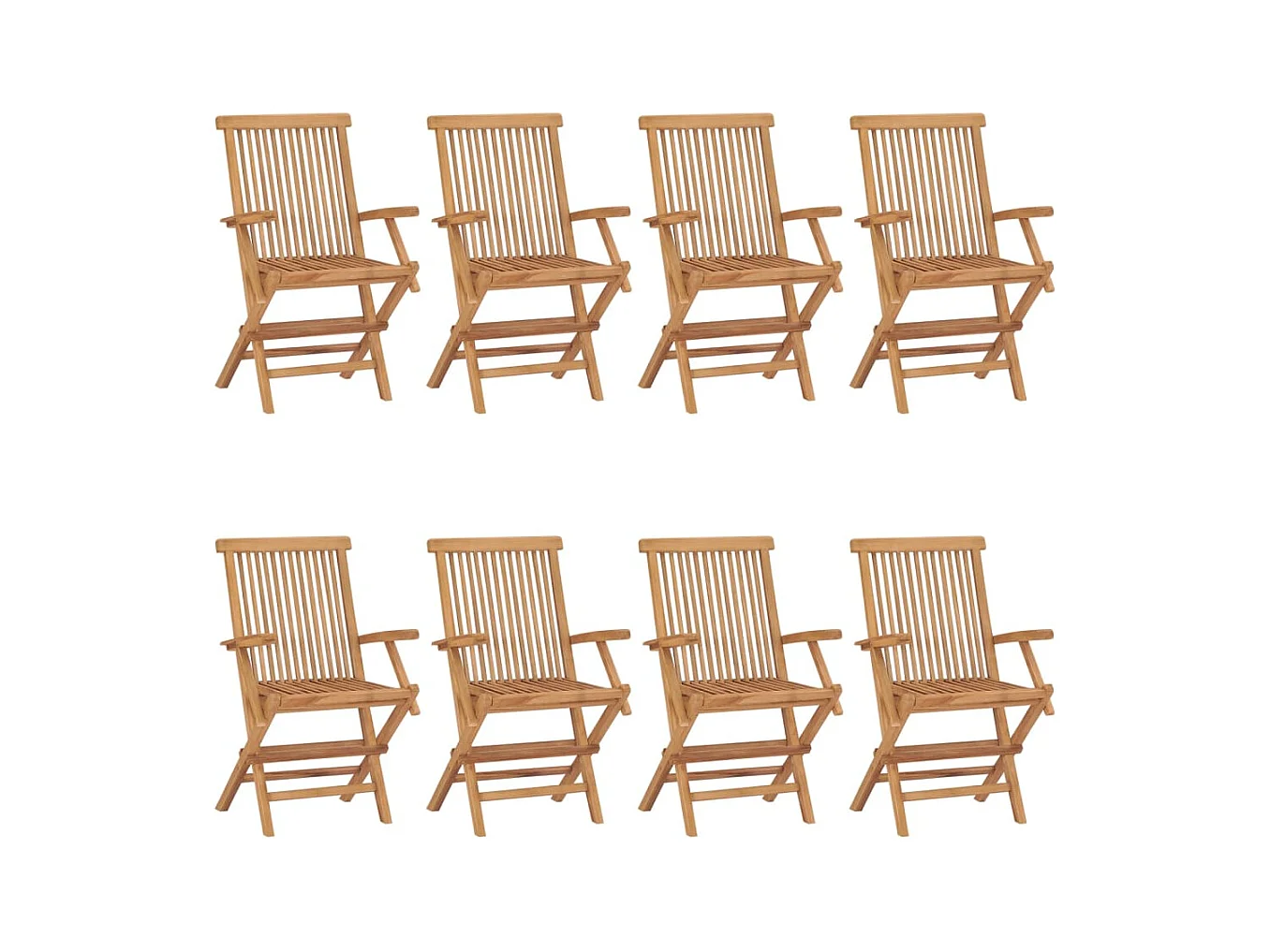 Tuinstoelen met antraciet kussens set van 8 massief teak