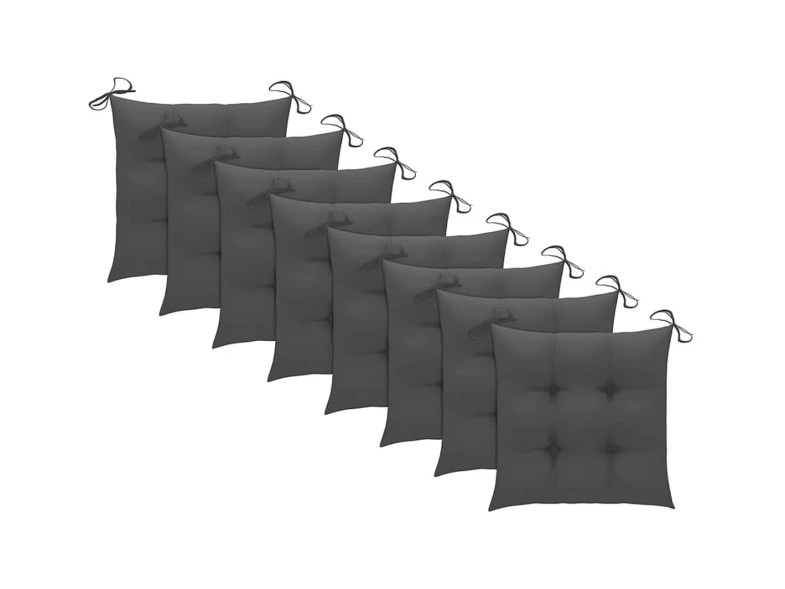 Tuinstoelen met antraciet kussens set van 8 massief teak