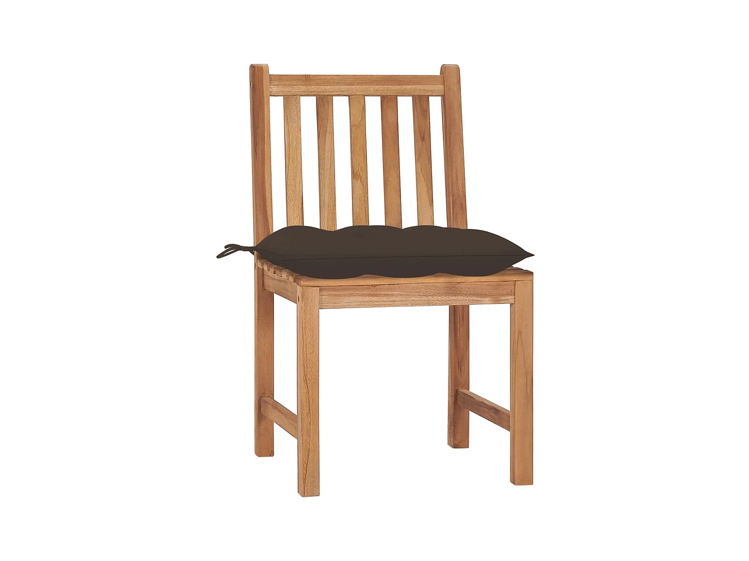 Set di 2 sedie da giardino con cuscini in legno massello di teak