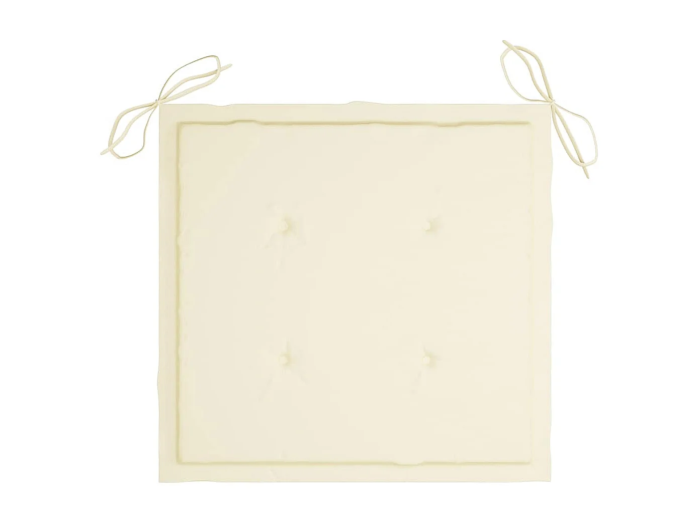 Juego de 4 sillas de jardín y cojines color crema Madera maciza de teca