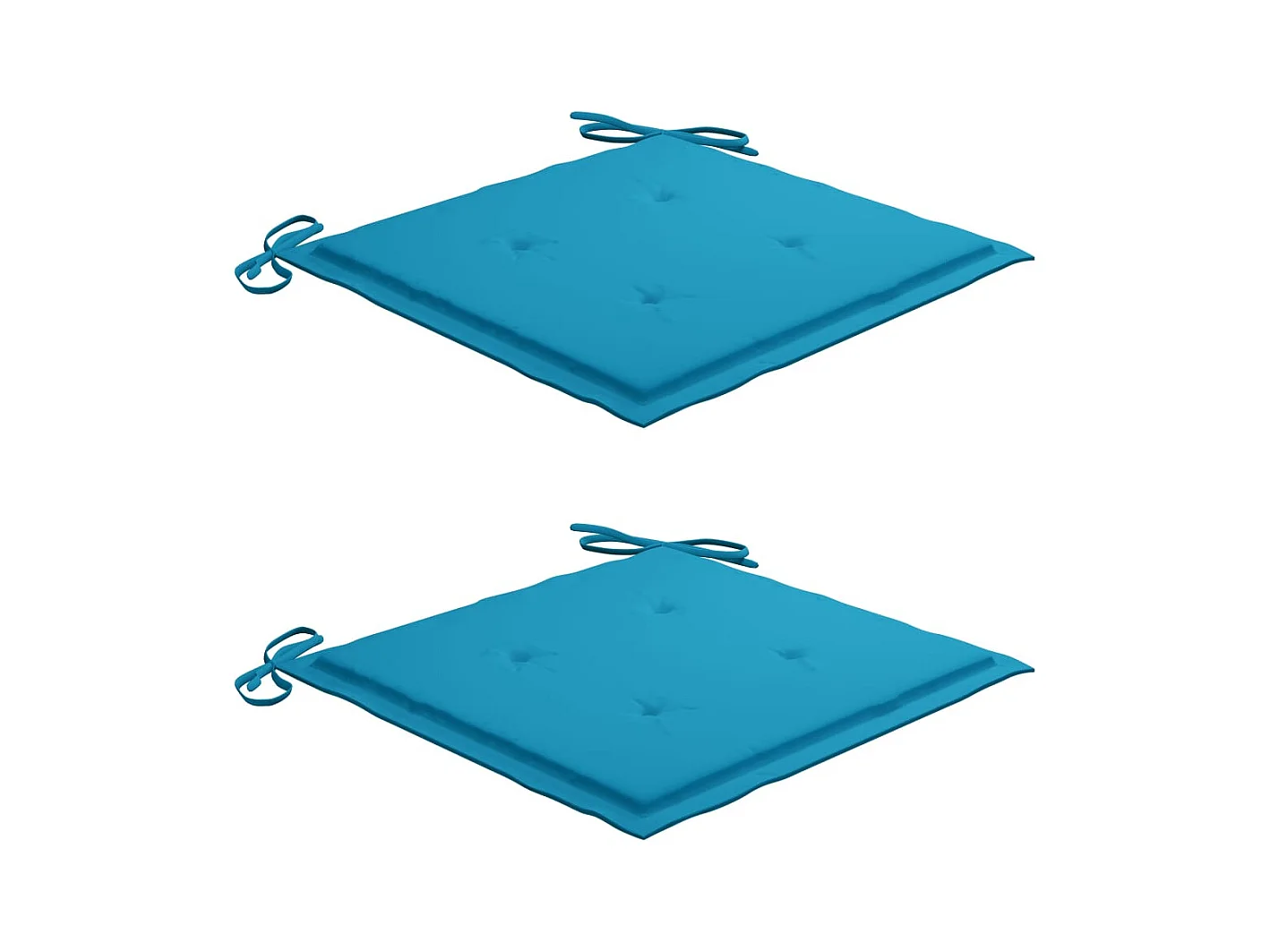 Chaises de jardin lot de 2 et coussins bleu Bois de teck massif