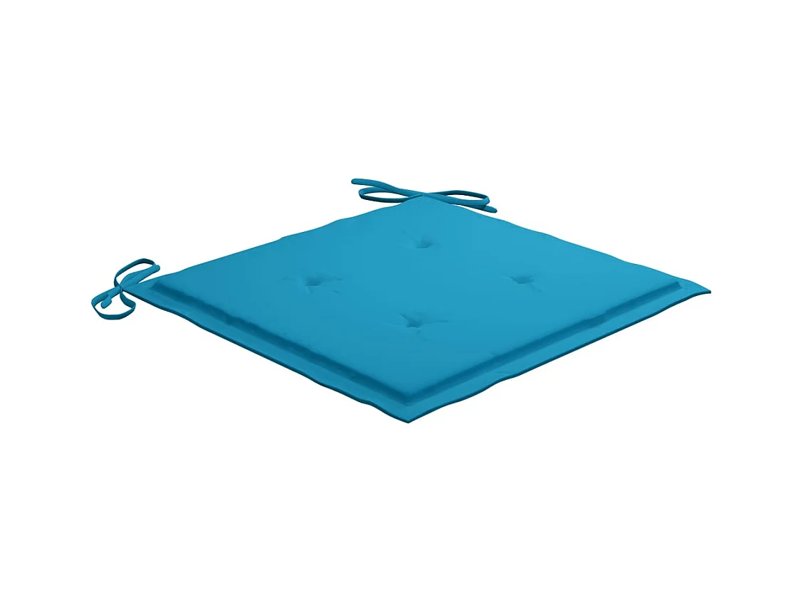 Chaises de jardin lot de 2 et coussins bleu Bois de teck massif