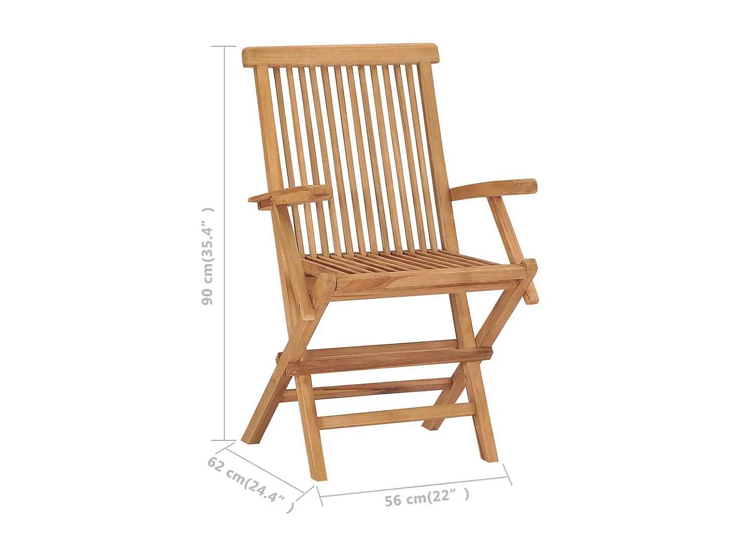 Opvouwbare tuinstoelen set van 3 massief teakhout