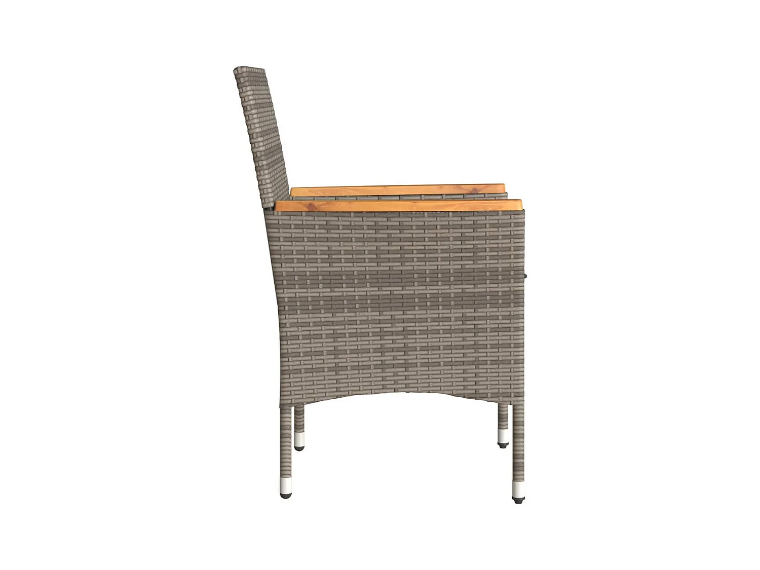 Sedie da giardino con cuscini, set da 2, grigie, in resina intrecciata