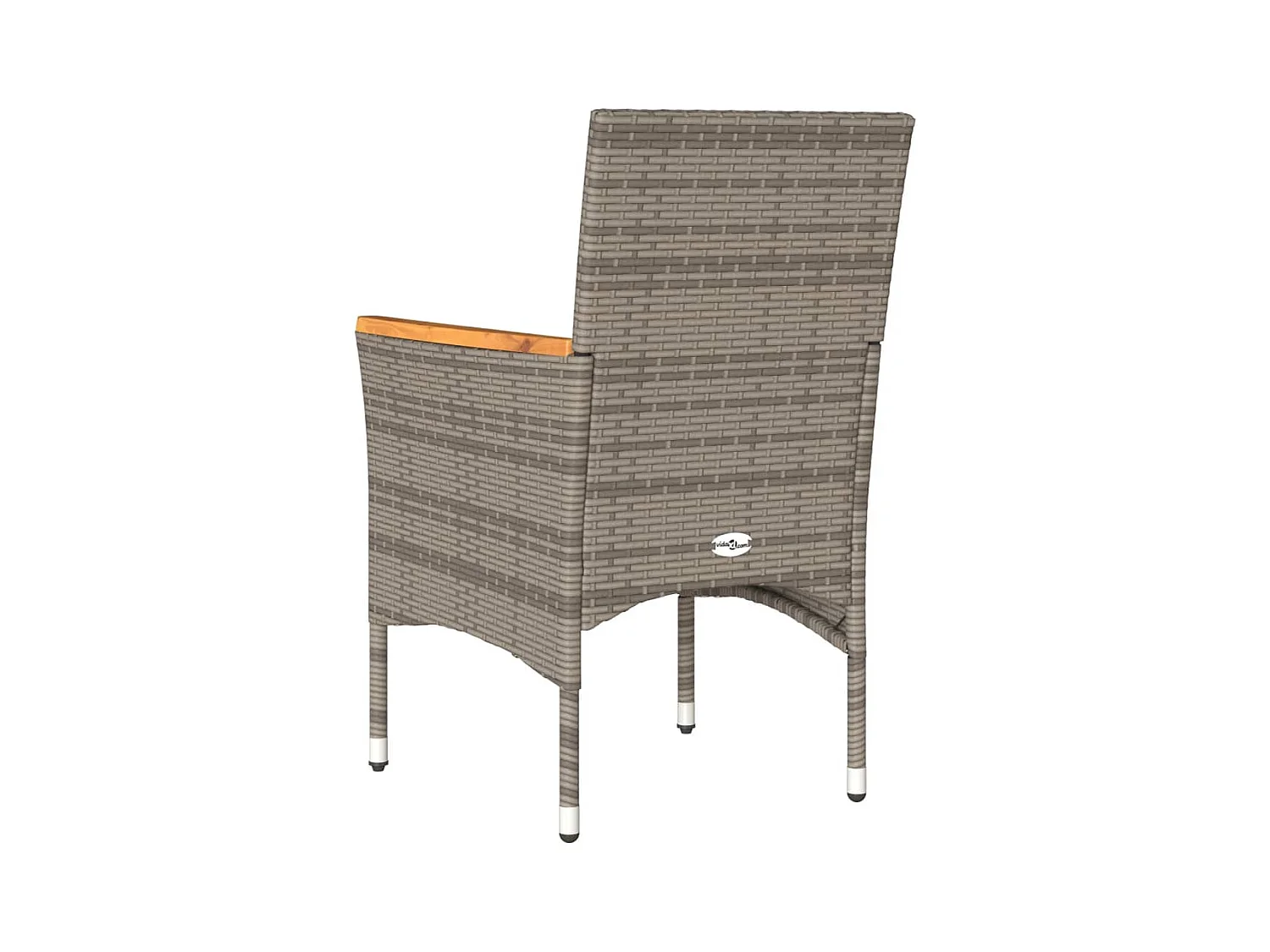 Sedie da giardino con cuscini, set da 2, grigie, in resina intrecciata