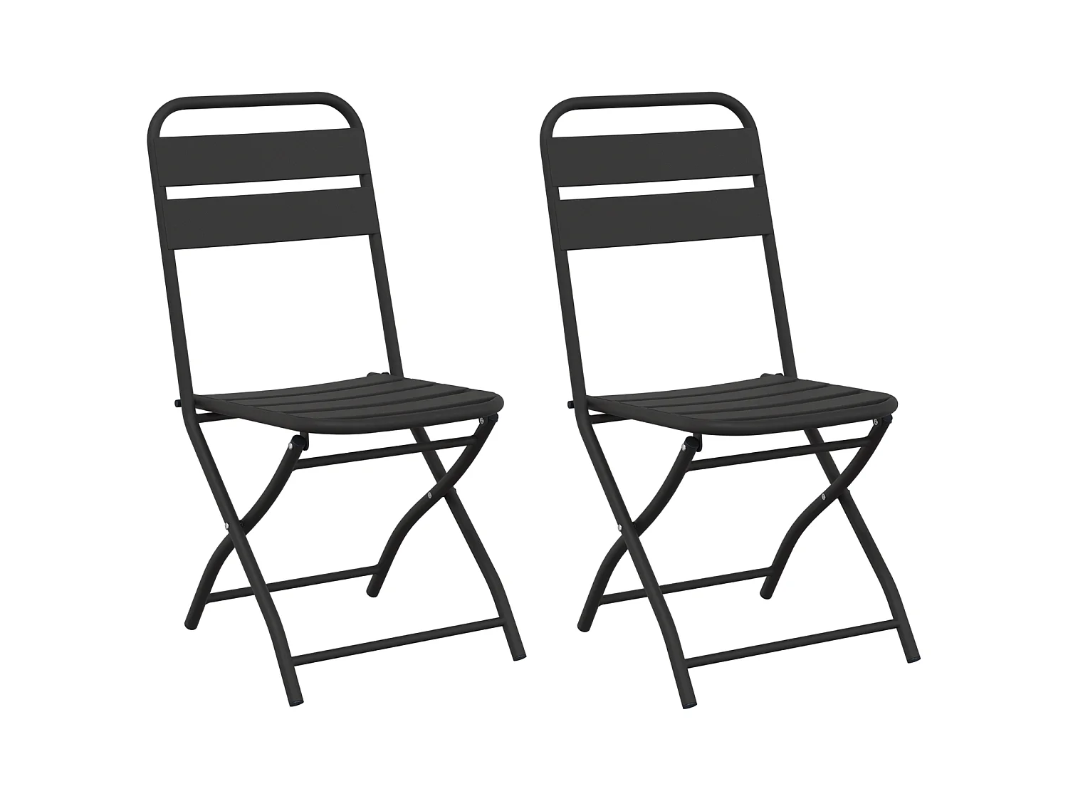 Opvouwbare tuinstoelen 2 stuks Antraciet 42x52x82 cm Poedergecoat staal