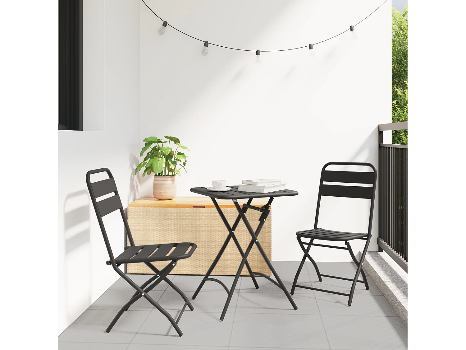 Chaises de jardin pliantes 2 pcs Anthracite 42x52x82 cm Acier enduit de poudre