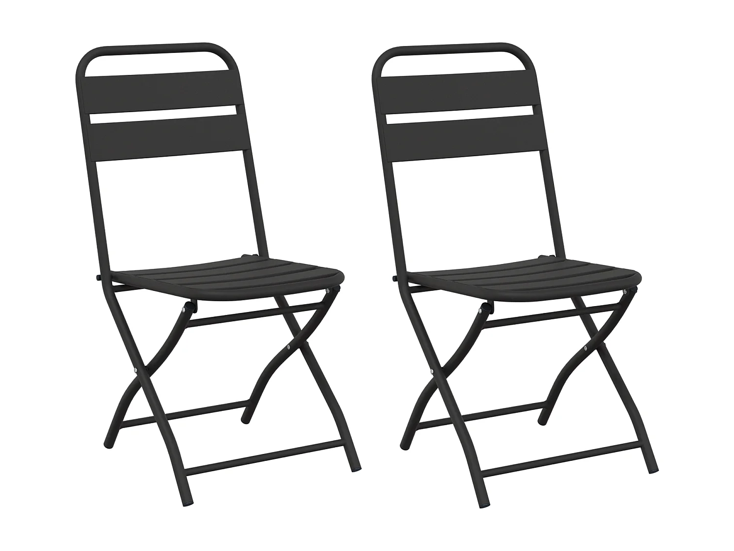 Chaises de jardin pliantes 2 pcs Anthracite 42x52x82 cm Acier enduit de poudre