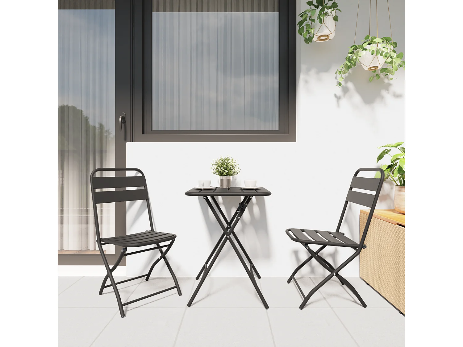 Chaises de jardin pliantes 2 pcs Anthracite 42x52x82 cm Acier enduit de poudre