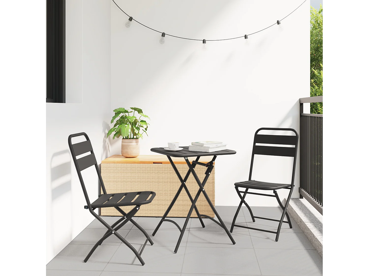 Chaises de jardin pliantes 2 pcs Anthracite 42x52x82 cm Acier enduit de poudre