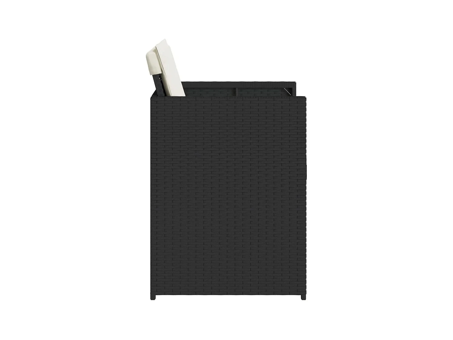 Set di 4 sedie da giardino con cuscini in vimini nero