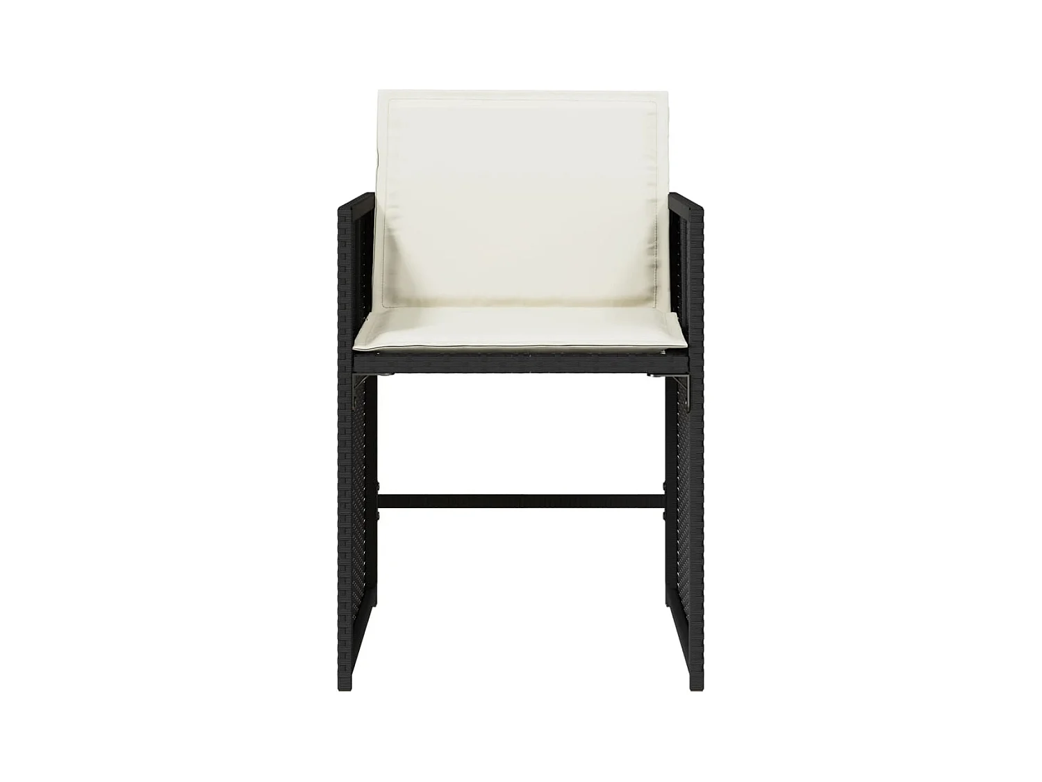 Set di 4 sedie da giardino con cuscini in vimini nero