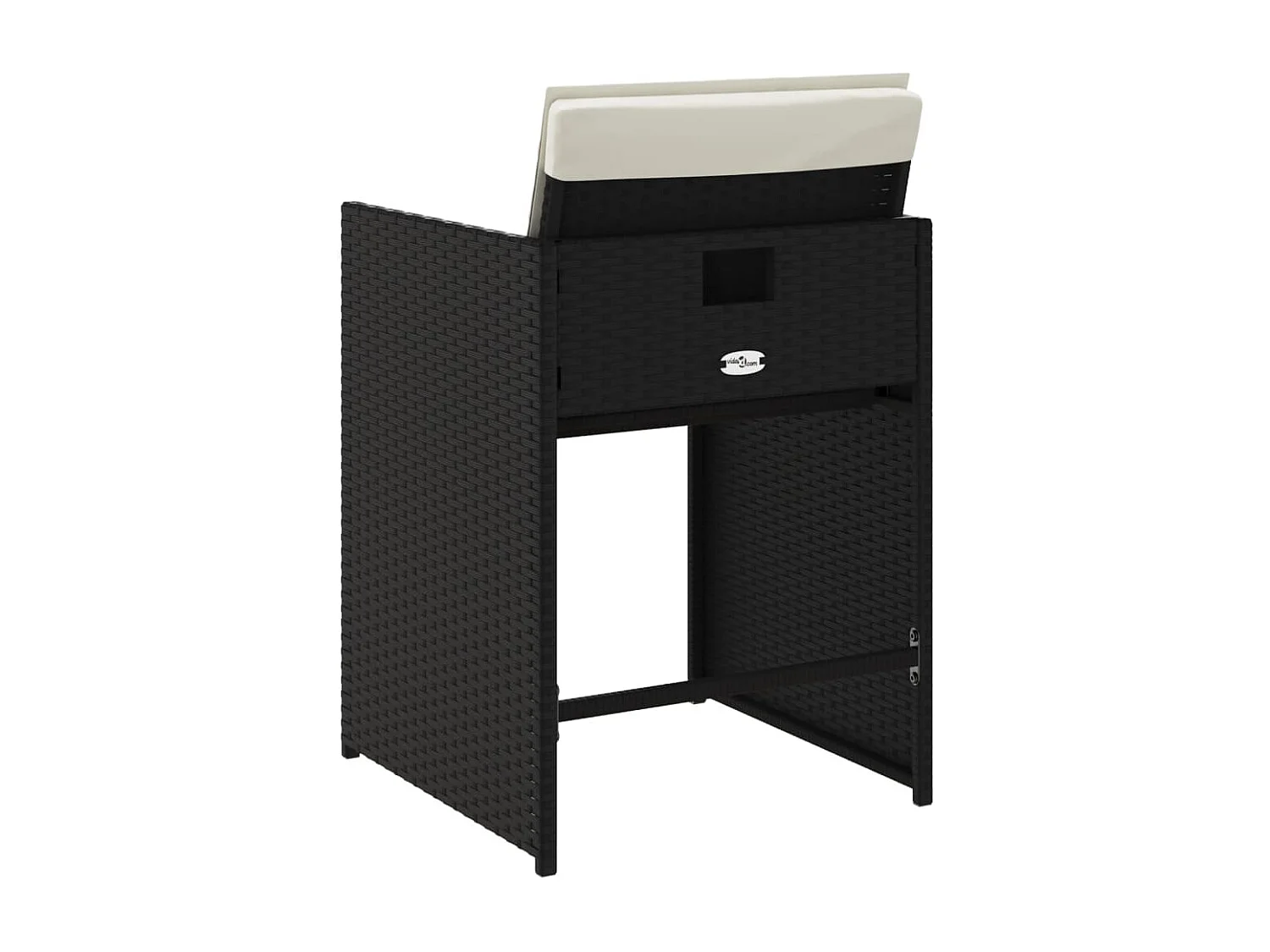 Set di 4 sedie da giardino con cuscini in vimini nero