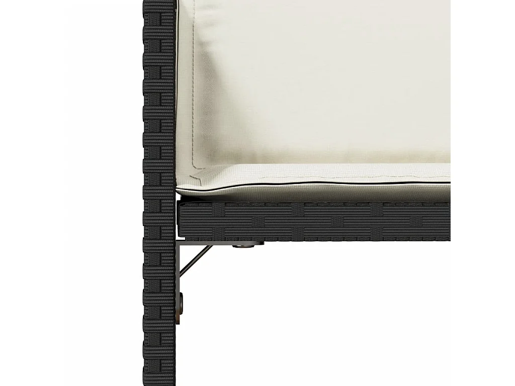 Set di 4 sedie da giardino con cuscini in vimini nero