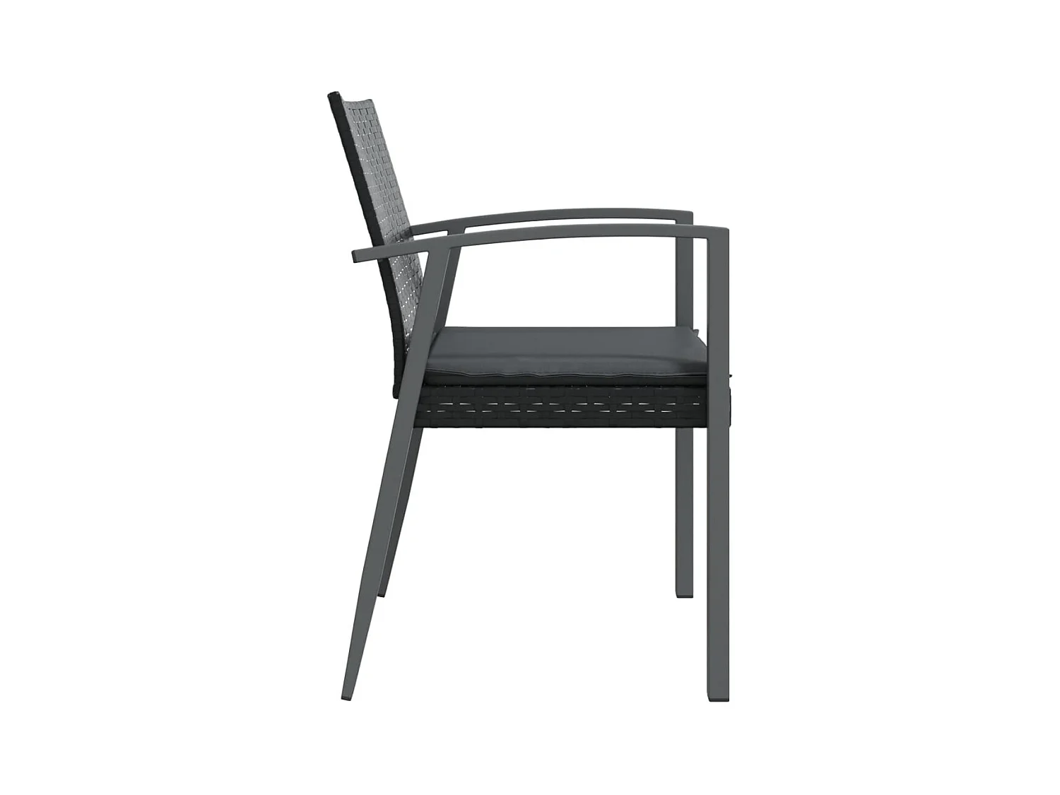 Chaises de jardin et coussins lot de 6 noir 56,5x57x83 cm rotin