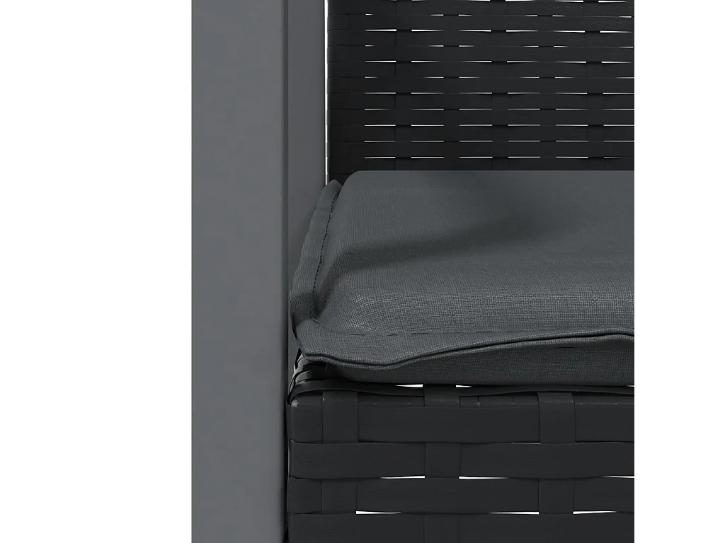 Chaises de jardin et coussins lot de 6 noir 56,5x57x83 cm rotin