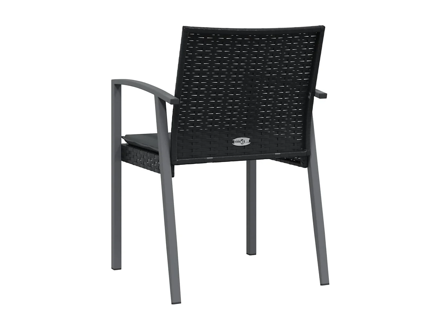 Chaises de jardin et coussins lot de 6 noir 56,5x57x83 cm rotin