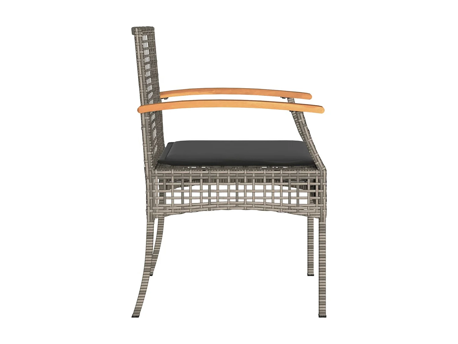 Chaises de jardin coussins lot de 4 gris résine tressée acacia