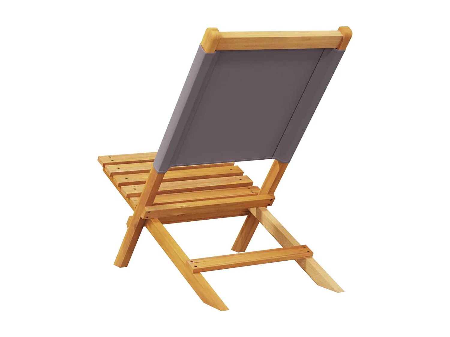 Chaises de jardin lot de 2 anthracite bois acacia massif tissu